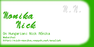 monika nick business card